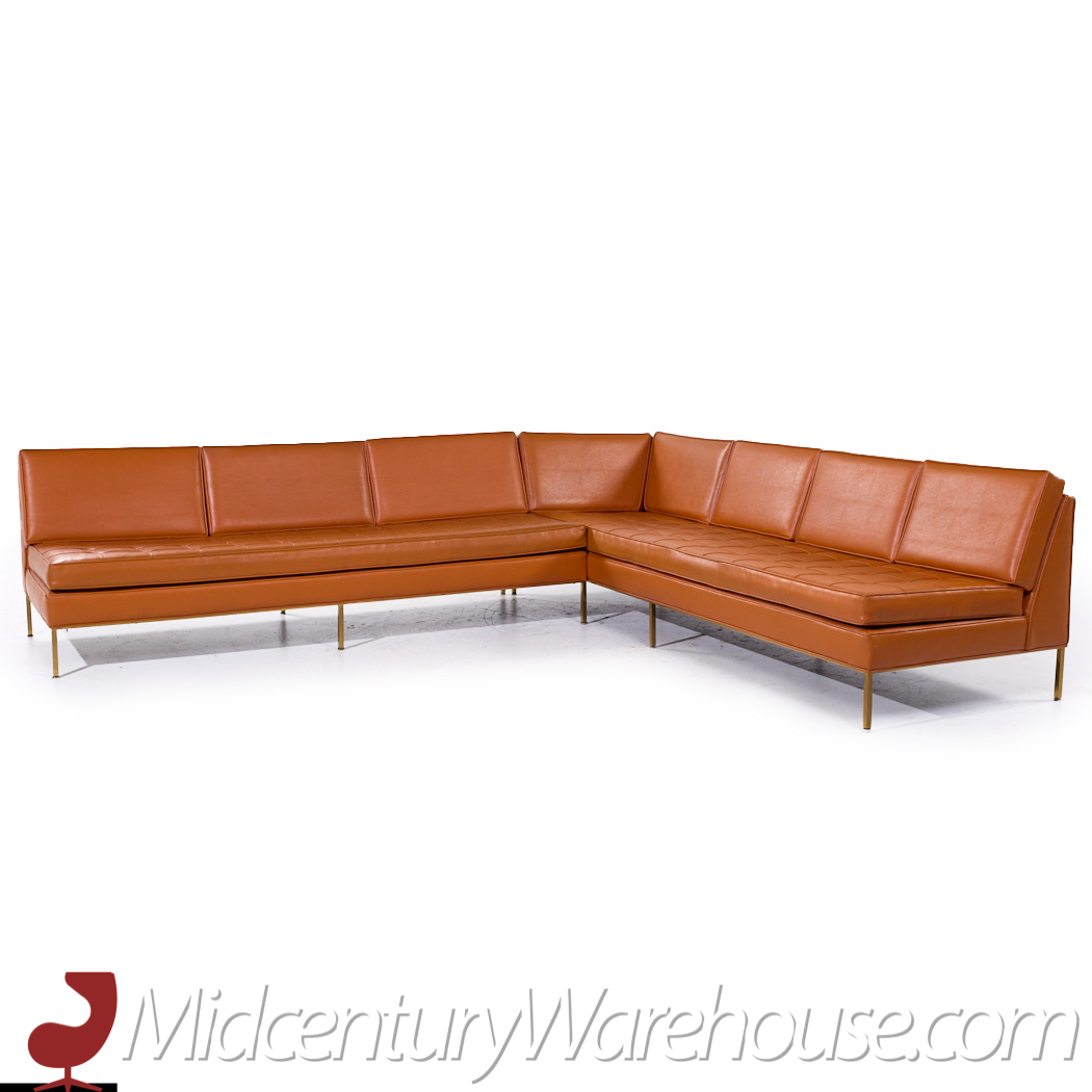 Harvey Probber Mid Century Brass Sectional Sofa