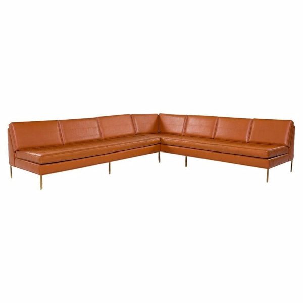 Harvey Probber Mid Century Brass Sectional Sofa