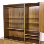 Harvey Probber Mid Century Mahogany and Brass Credenza and Hutch