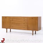 Harvey Probber Mid Century Mahogany and Brass Credenza and Hutch