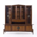 Helen Hobey Baker Mid Century Walnut Credenza and Hutch