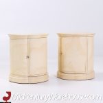 Henredon Mid Century Faux Goatskin Side Tables - Pair