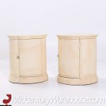 Henredon Mid Century Faux Goatskin Side Tables - Pair