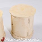 Henredon Mid Century Faux Goatskin Side Tables - Pair