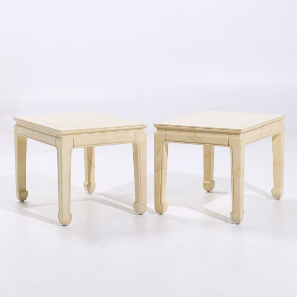 Henredon Mid Century Goatskin Side Tables - Pair