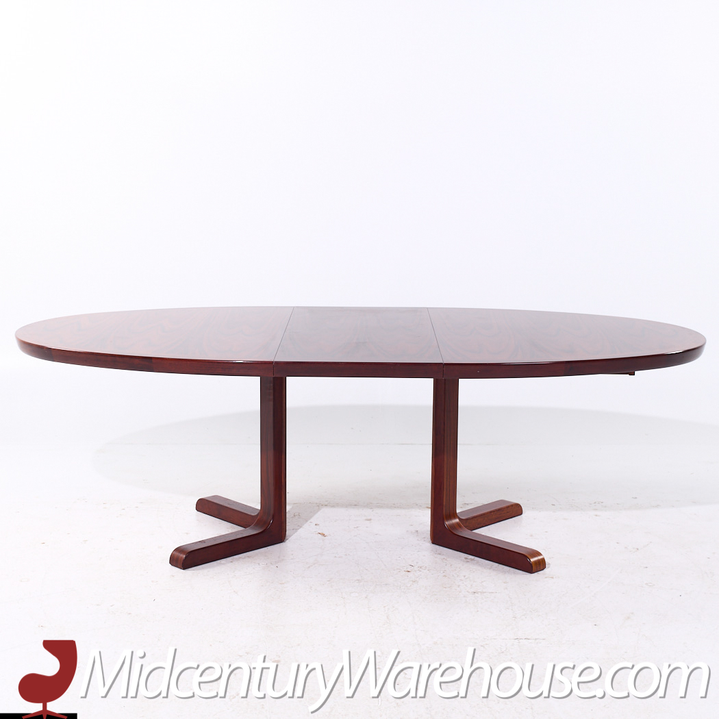 Interform Mid Century Danish Rosewood Expanding Dining Table with 2 Leaves