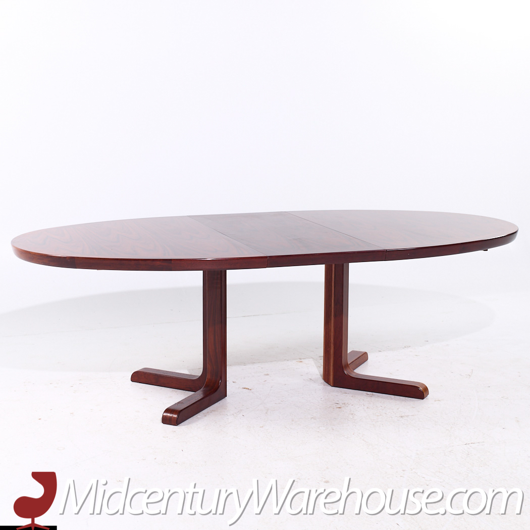 Interform Mid Century Danish Rosewood Expanding Dining Table with 2 Leaves