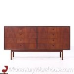 Jack Cartwright for Founders Mid Century Walnut Lowboy Dresser