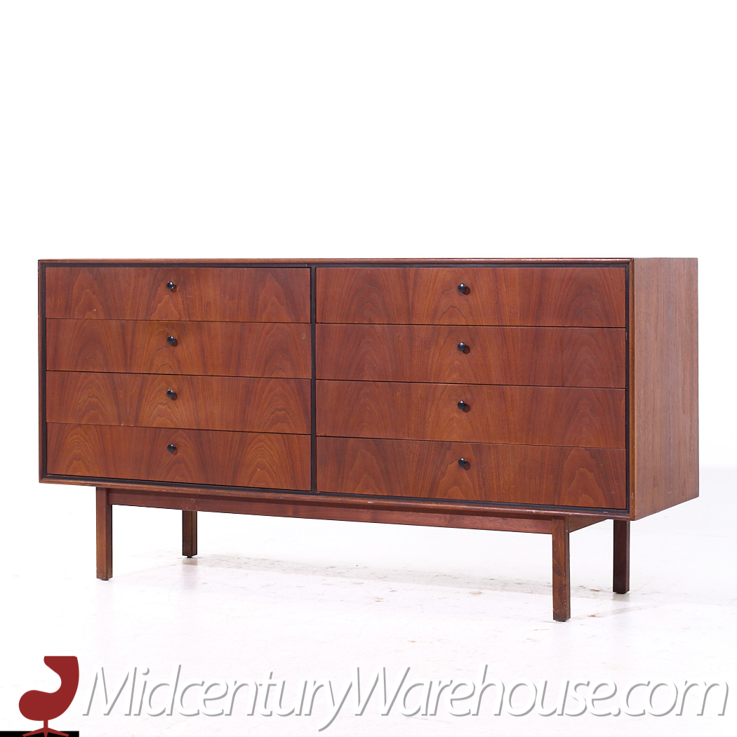 Jack Cartwright for Founders Mid Century Walnut Lowboy Dresser