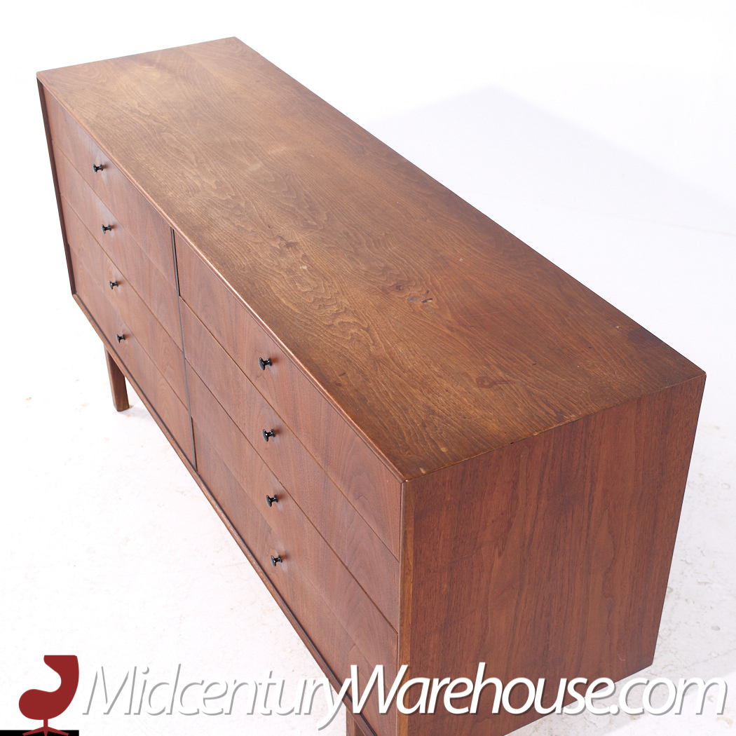 Jack Cartwright for Founders Mid Century Walnut Lowboy Dresser