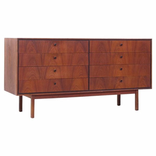 Jack Cartwright for Founders Mid Century Walnut Lowboy Dresser