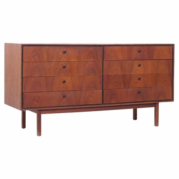 Jack Cartwright for Founders Mid Century Walnut Lowboy Dresser