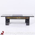 James Mont Mid Century Mottled Glass Coffee Table