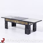 James Mont Mid Century Mottled Glass Coffee Table