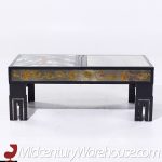 James Mont Mid Century Mottled Glass Coffee Table