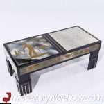 James Mont Mid Century Mottled Glass Coffee Table