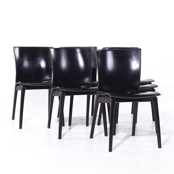 Josep Lluscà for Cassina Cos Mid Century Italian Leather Dining Chairs - Set of 6