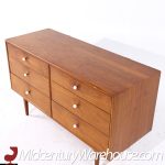 Kipp Stewart for Drexel Declaration Mid Century 6 Drawer Walnut Lowboy Dresser