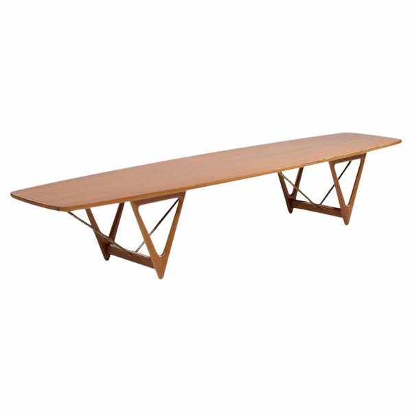 kurt Østervig for jason møbler mid century extra large danish teak coffee table
