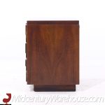 Lane Staccato Mid Century Brutalist Walnut Nightstands - Pair