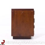 Lane Staccato Mid Century Brutalist Walnut Nightstands - Pair