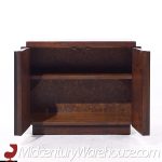 Lane Staccato Mid Century Brutalist Walnut Nightstands - Pair