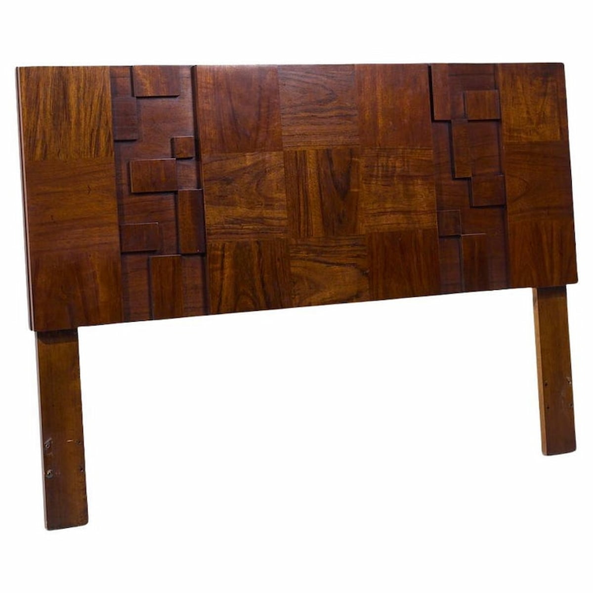 Lane Staccato Mid Century Walnut Queen Brutalist Headboard