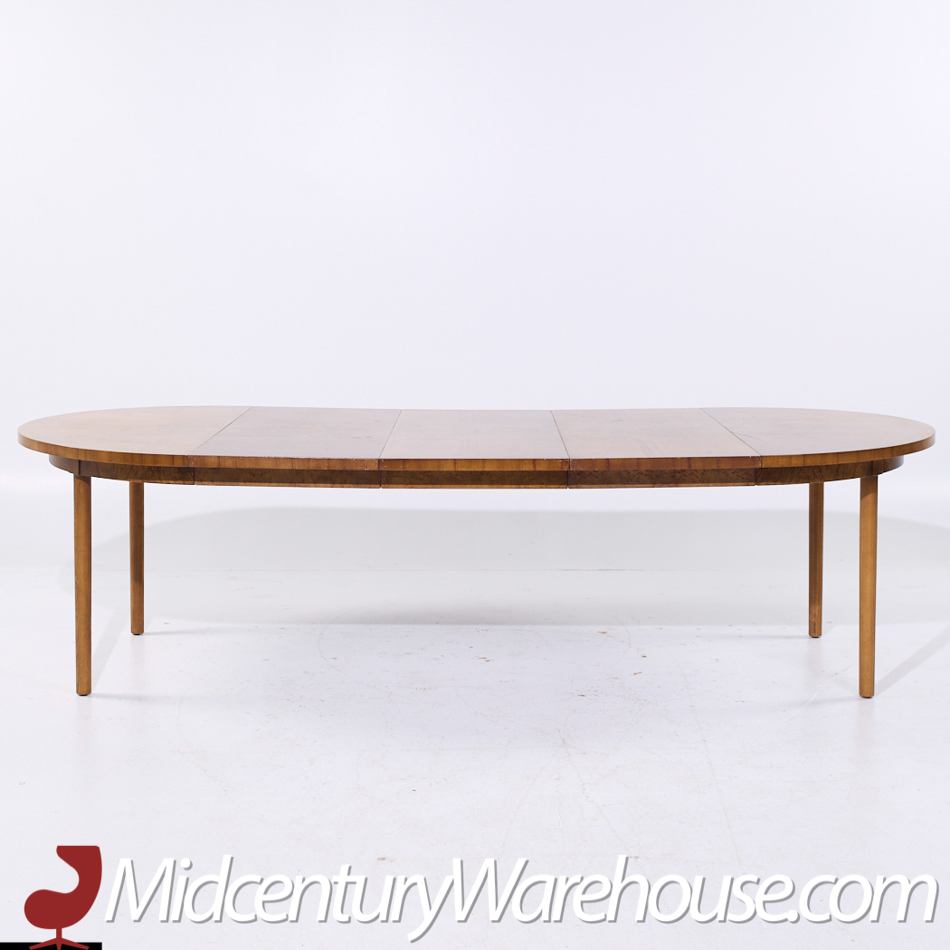 Mastercraft Mid Century Burlwood Expanding Dining Table with 3 Leaves