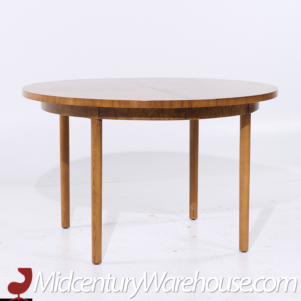 Mastercraft Mid Century Burlwood Expanding Dining Table with 3 Leaves