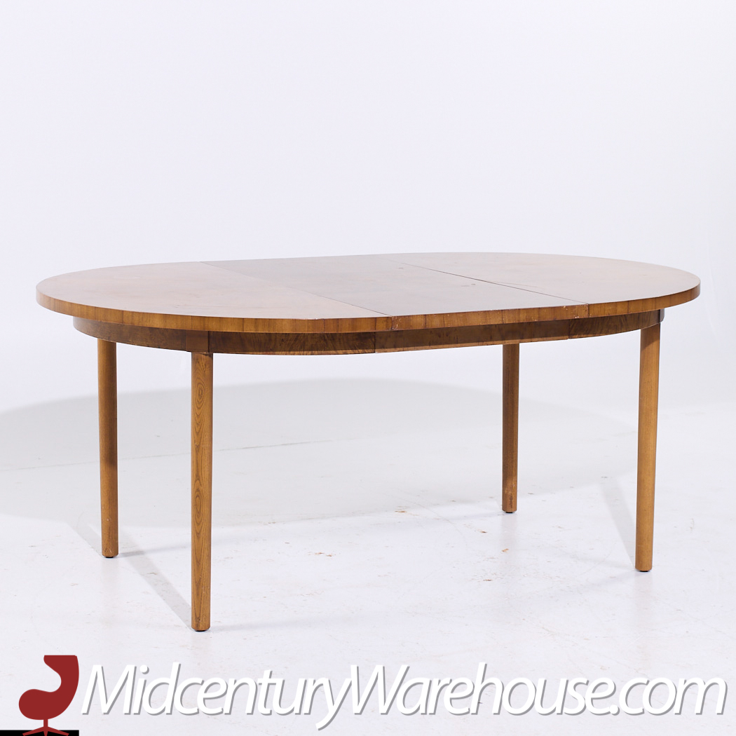 Mastercraft Mid Century Burlwood Expanding Dining Table with 3 Leaves