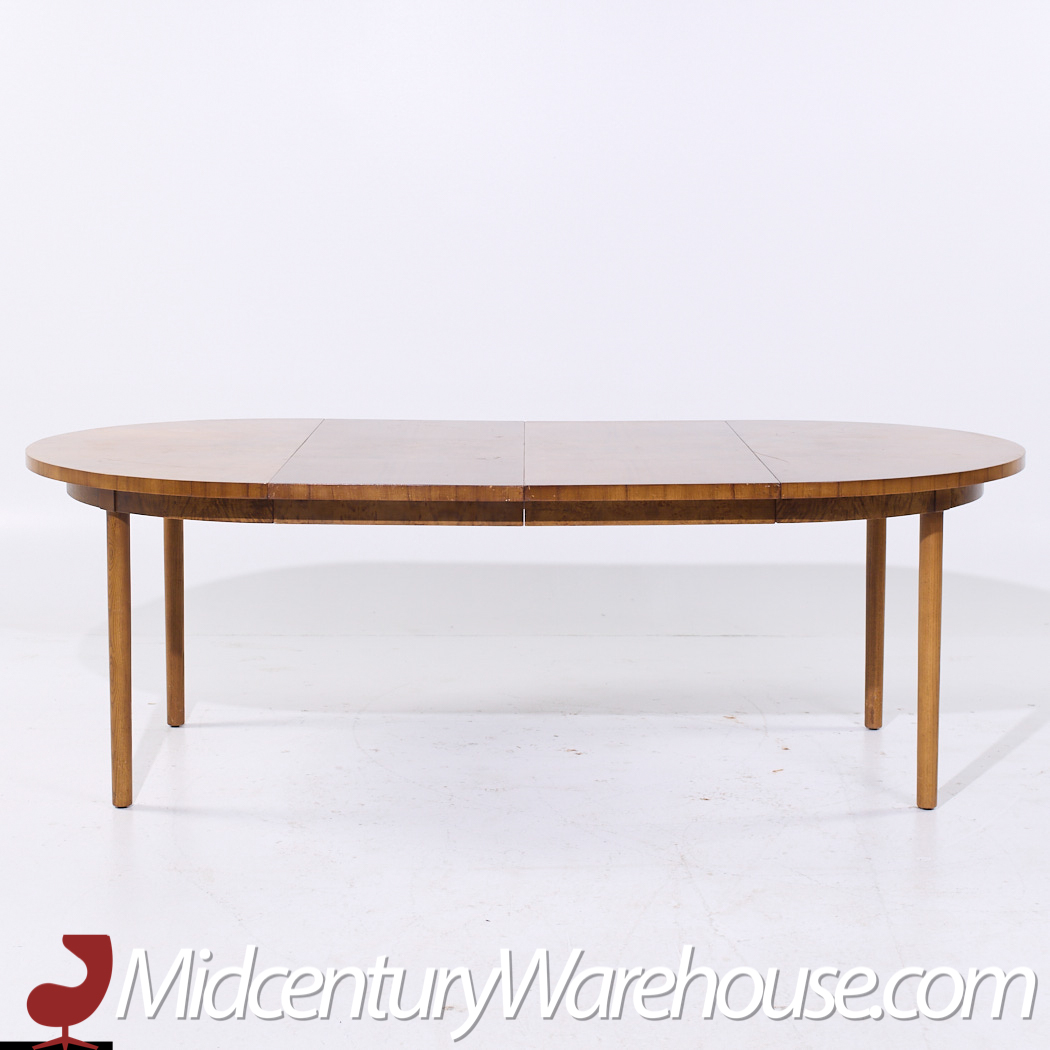 Mastercraft Mid Century Burlwood Expanding Dining Table with 3 Leaves