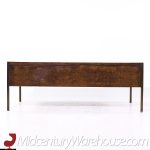 Mastercraft Style Mid Century Burlwood and Brass Excutive Desk