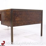 Mastercraft Style Mid Century Burlwood and Brass Excutive Desk