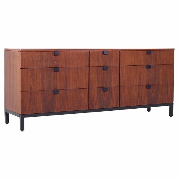 milo baughman for directional mid century walnut lowboy dresser