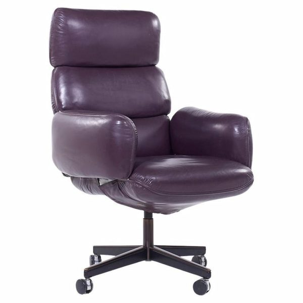 otto zapf for knoll mid century leather office chair