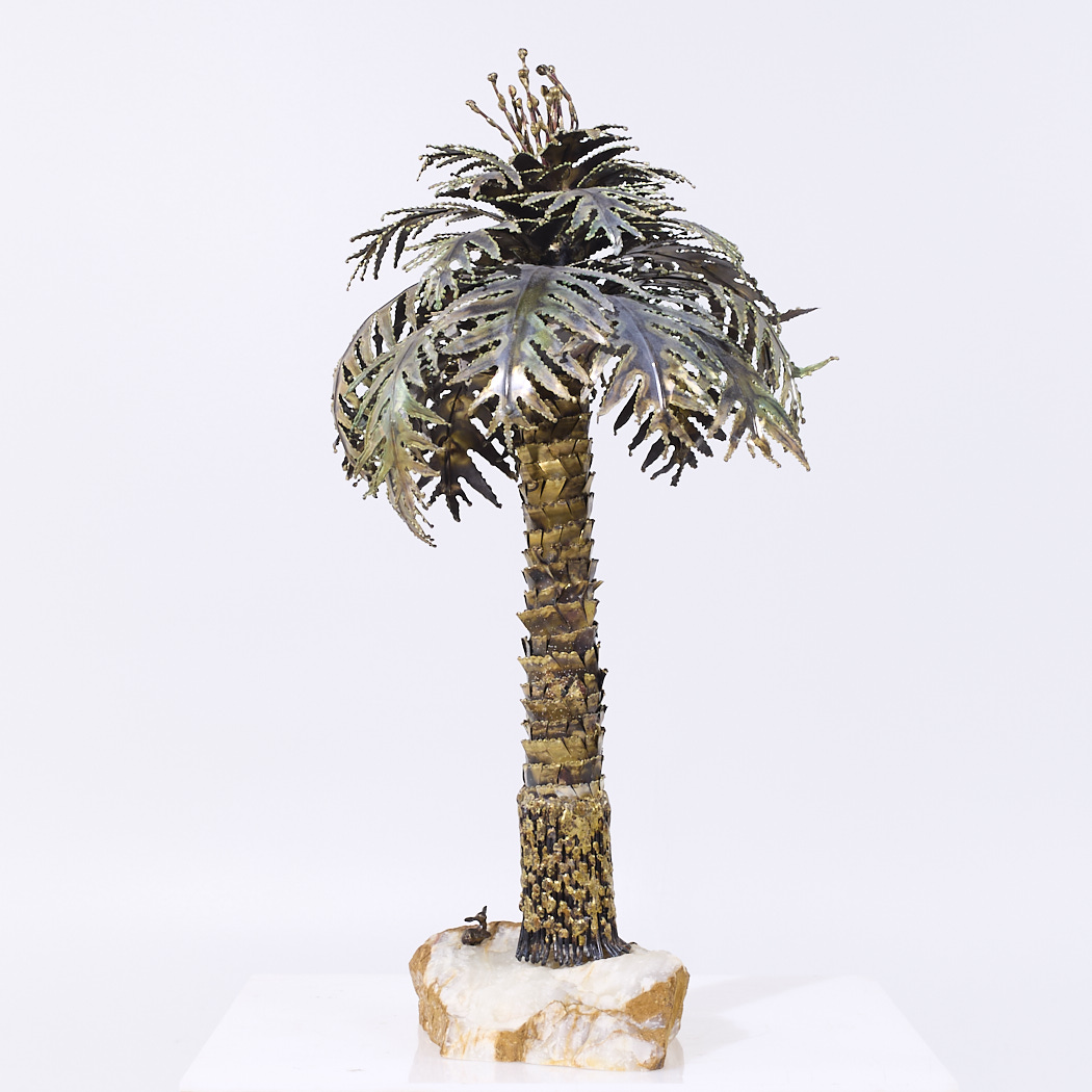 Curtis Jere Style Mid Century Brass Palm Tree Sculpture