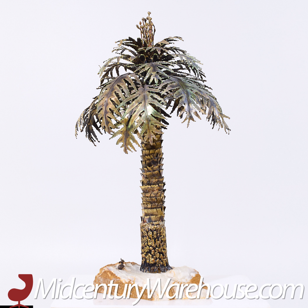 Curtis Jere Style Mid Century Brass Palm Tree Sculpture