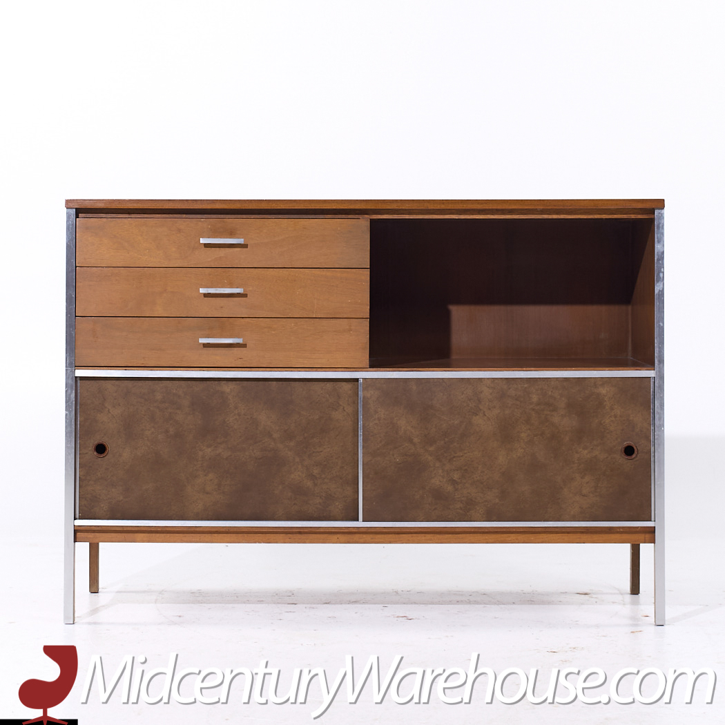 Paul Mccobb for Calvin Linear Mid Century Walnut Credenza