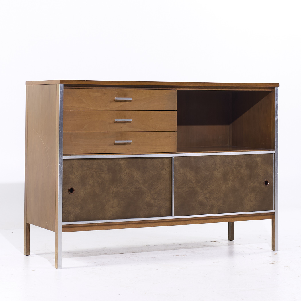 Paul Mccobb for Calvin Linear Mid Century Walnut Credenza