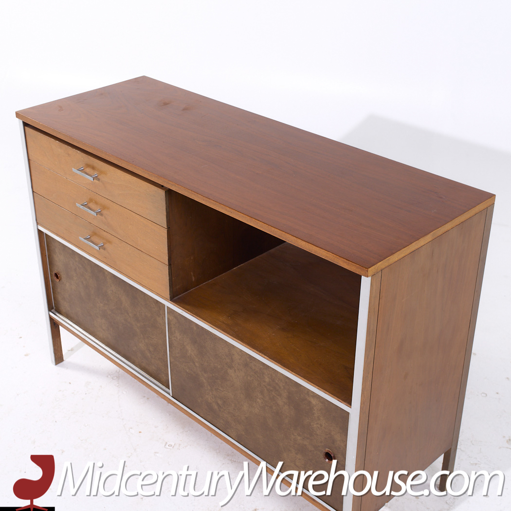 Paul Mccobb for Calvin Linear Mid Century Walnut Credenza