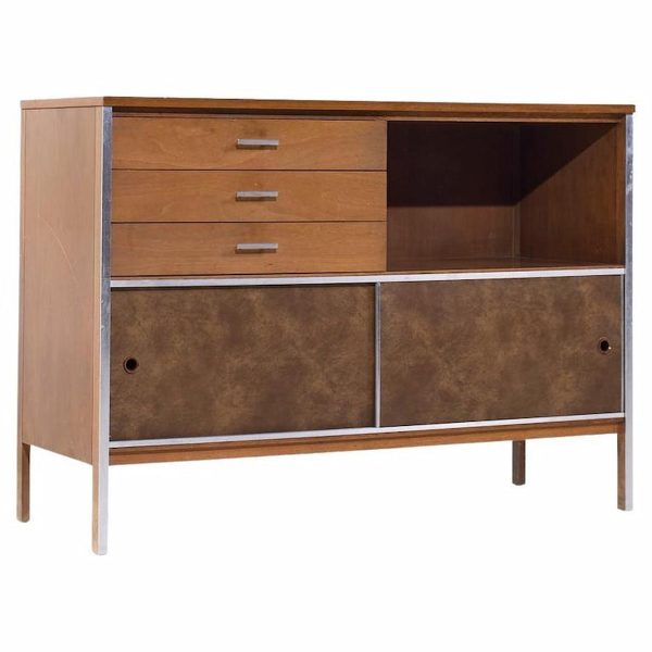 Paul Mccobb for Calvin Linear Mid Century Walnut Credenza