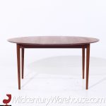 Peter Hvidt Style Mid Century Danish Teak Dining Expanding Dining Table with 2 Leaves