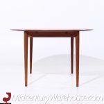 Peter Hvidt Style Mid Century Danish Teak Dining Expanding Dining Table with 2 Leaves