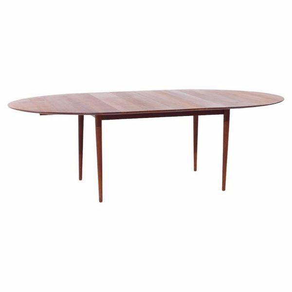 Peter Hvidt Style Mid Century Danish Teak Dining Expanding Dining Table with 2 Leaves