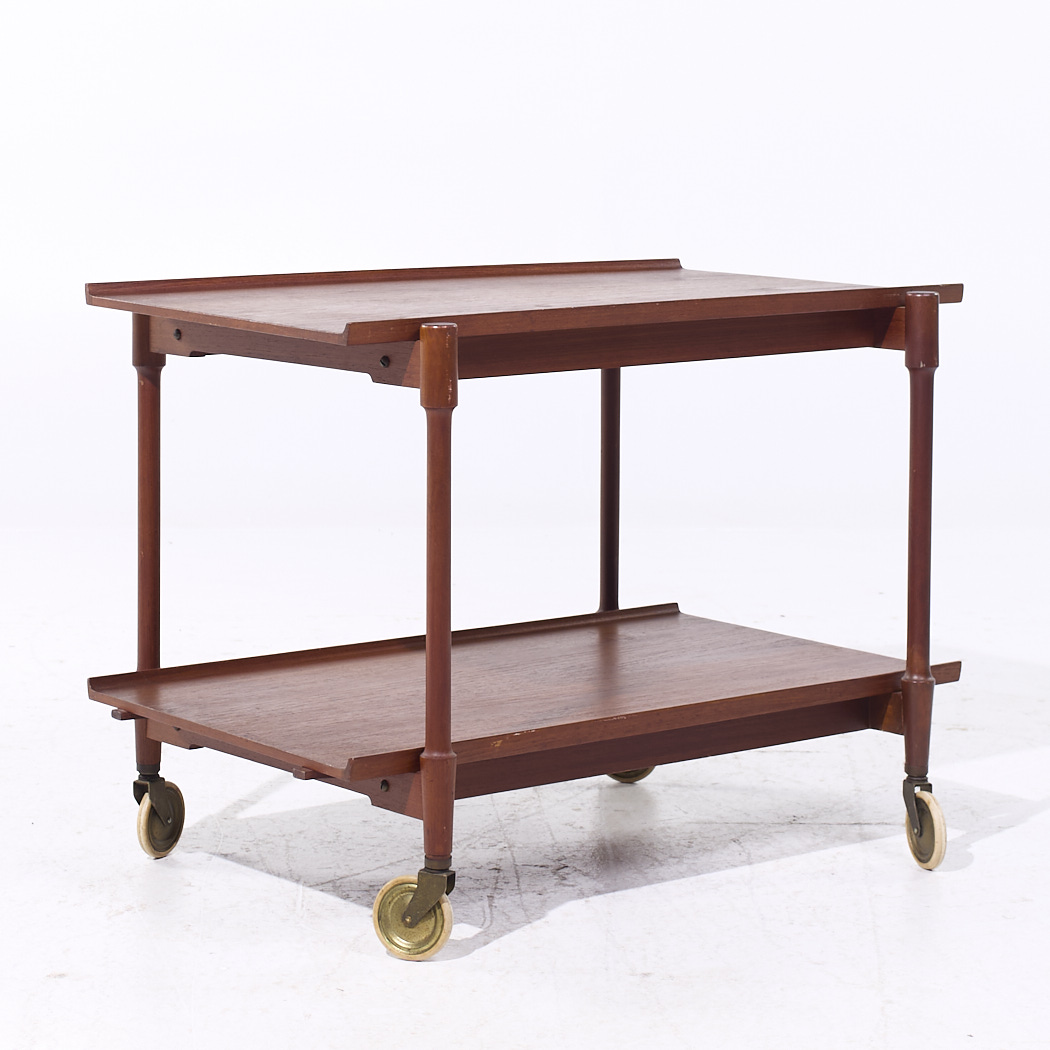 Poul Hundevad for Domus Mid Century Danish Teak Expanding Serving Bar Cart