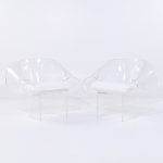 Robert Van Horn Mid Century Lucite Ribbon Chairs - Pair