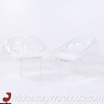 Robert Van Horn Mid Century Lucite Ribbon Chairs - Pair