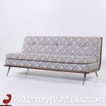 Robsjohn Gibbings for Widdicomb Model 1727 Mid Century Mid Century Walnut and Brass Sofa