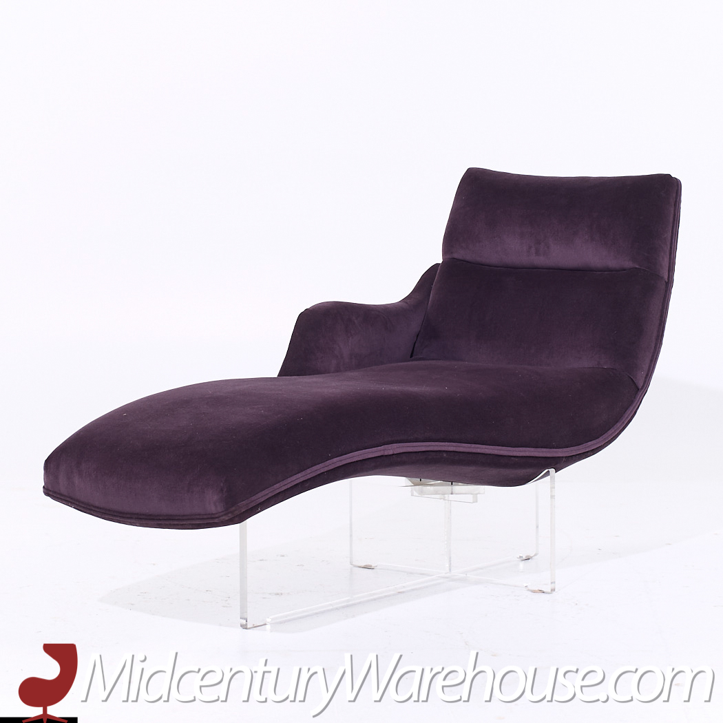 Vladimir Kagan Mid Century Erica Lucite Chaise Lounge