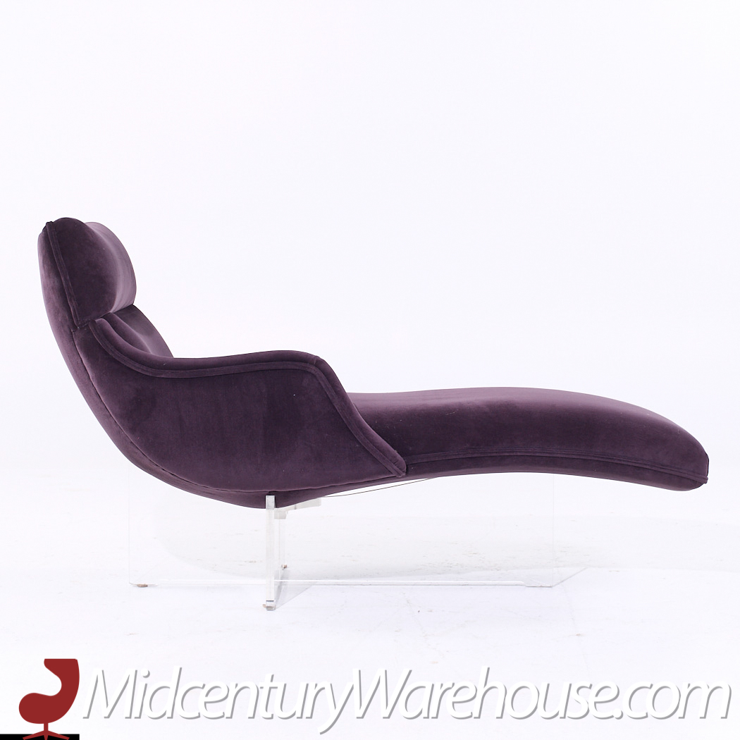 Vladimir Kagan Mid Century Erica Lucite Chaise Lounge